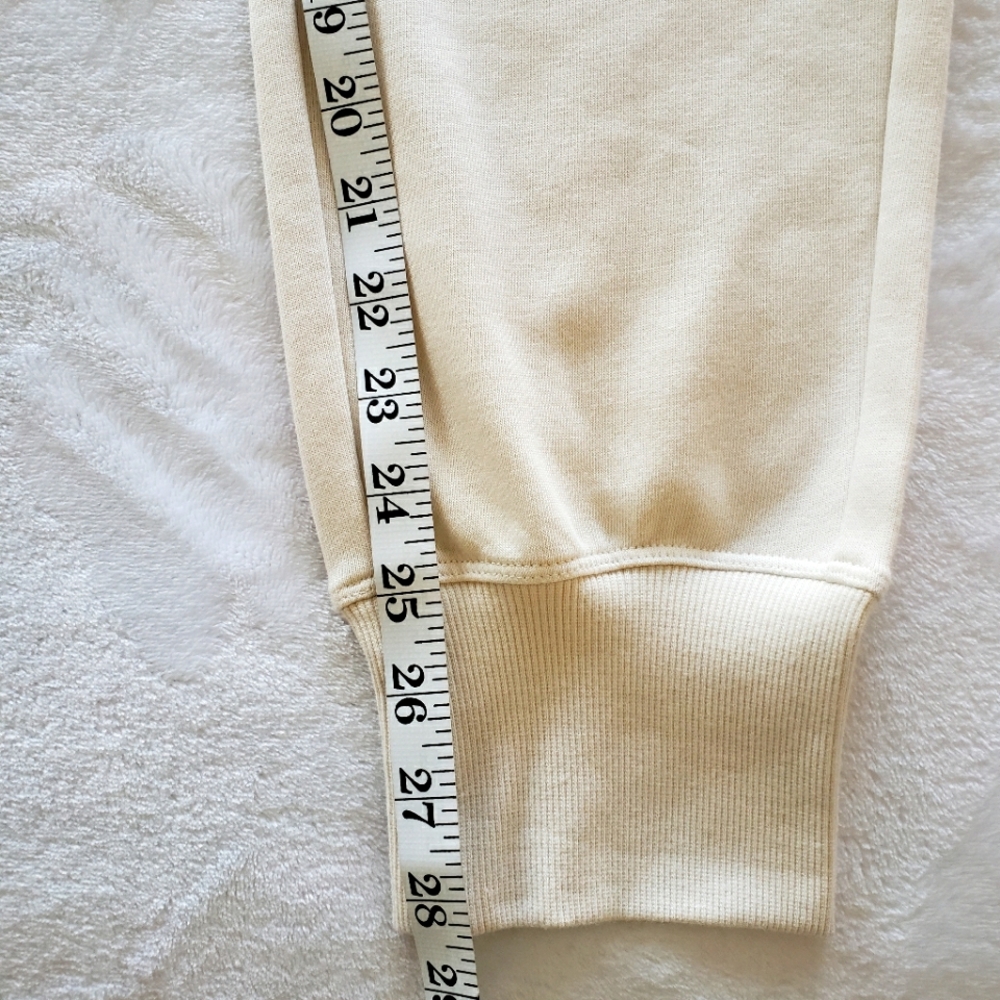 LAUREN RALPH LAUREN Classic French Terry Cream Jogger Pant--L - Picture 16 of 16